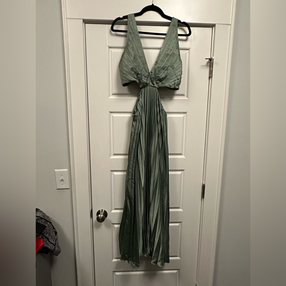 The A&F Giselle Pleated Cutout Maxi Dress